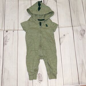 Dinosaur Hooded Jumpsuit - Baby Boy Size 3 Months
